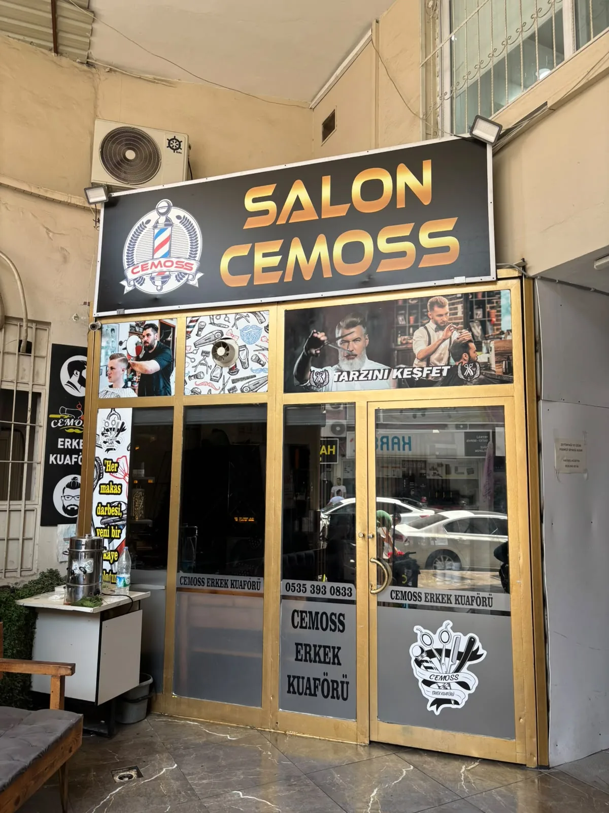 Salon CEMOSS dış cephesi ve tabelası, Yeni Ömerli, Tarsus